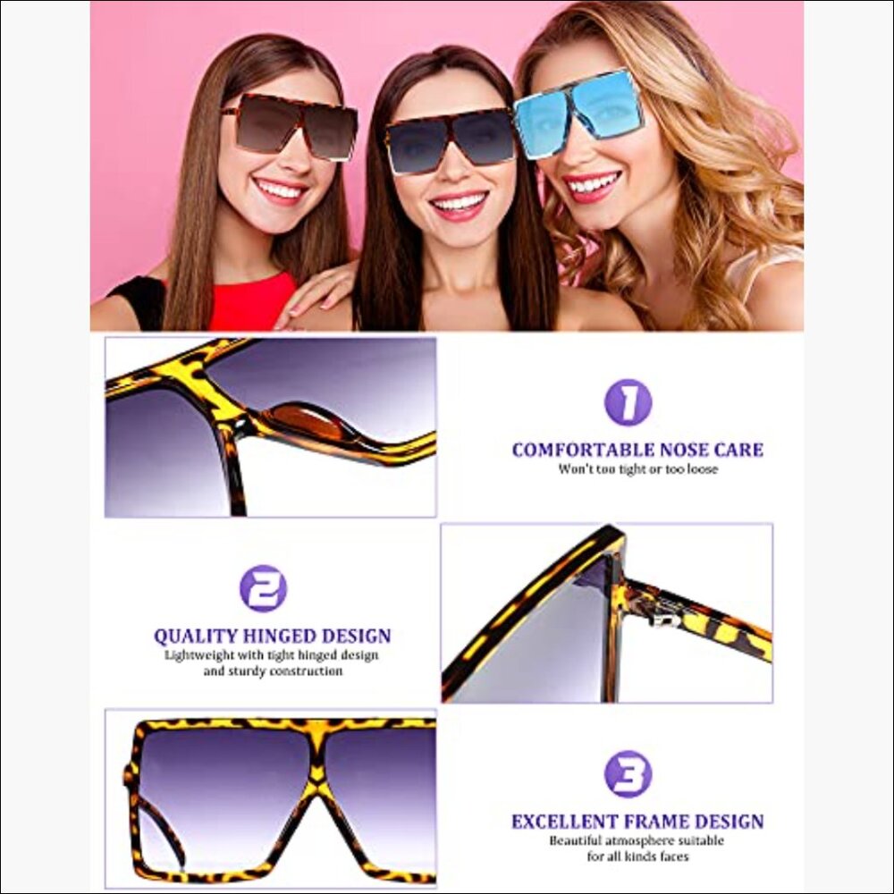 Oversized Square Sunglasses, Plastic, Polarized, … - image 3